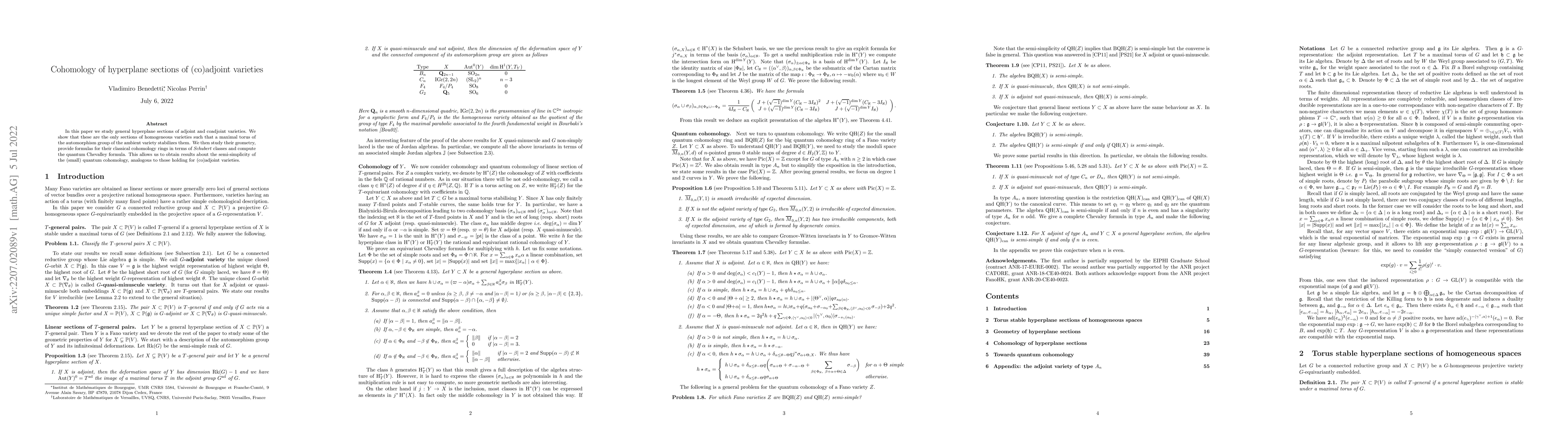 Thumbnail for Cohomology of hyperplane sections of (co)adjoint varieties