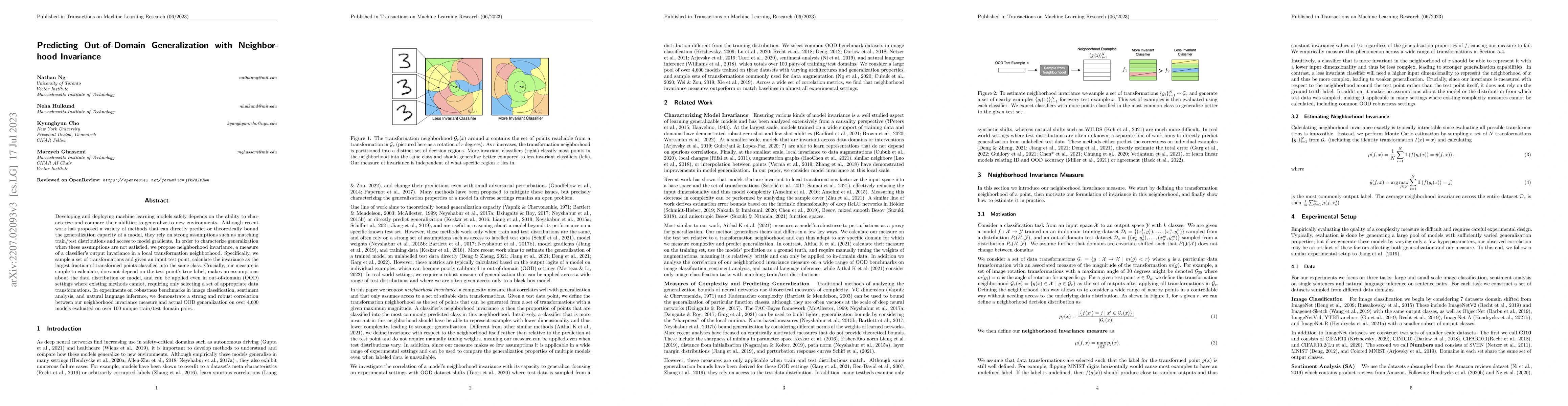 Thumbnail for Predicting Out-of-Domain Generalization with Neighborhood Invariance