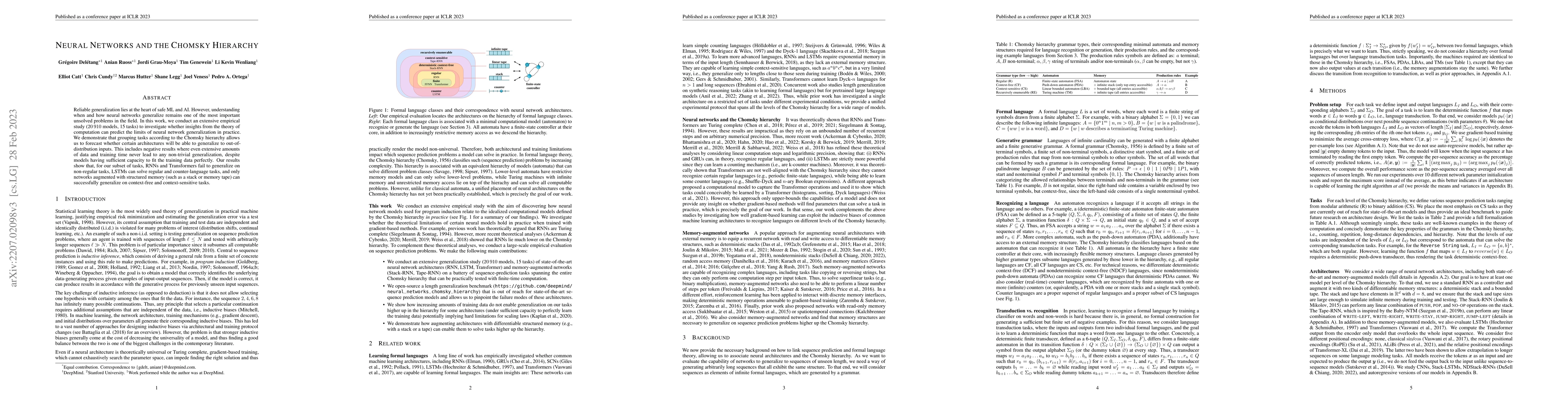 Thumbnail for Neural Networks and the Chomsky Hierarchy