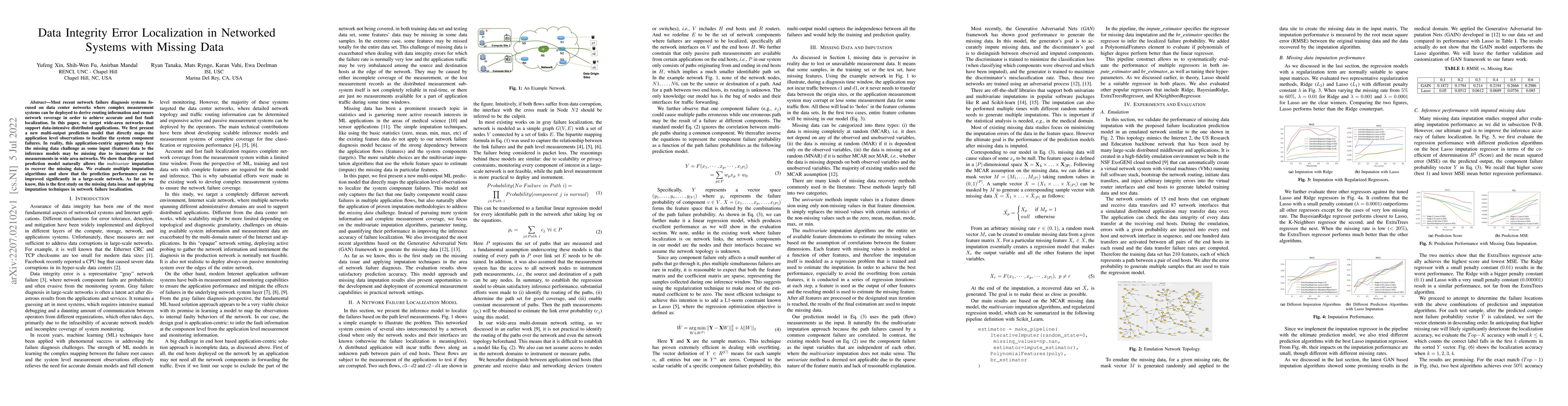 Thumbnail for Data Integrity Error Localization in Networked Systems with Missing Data