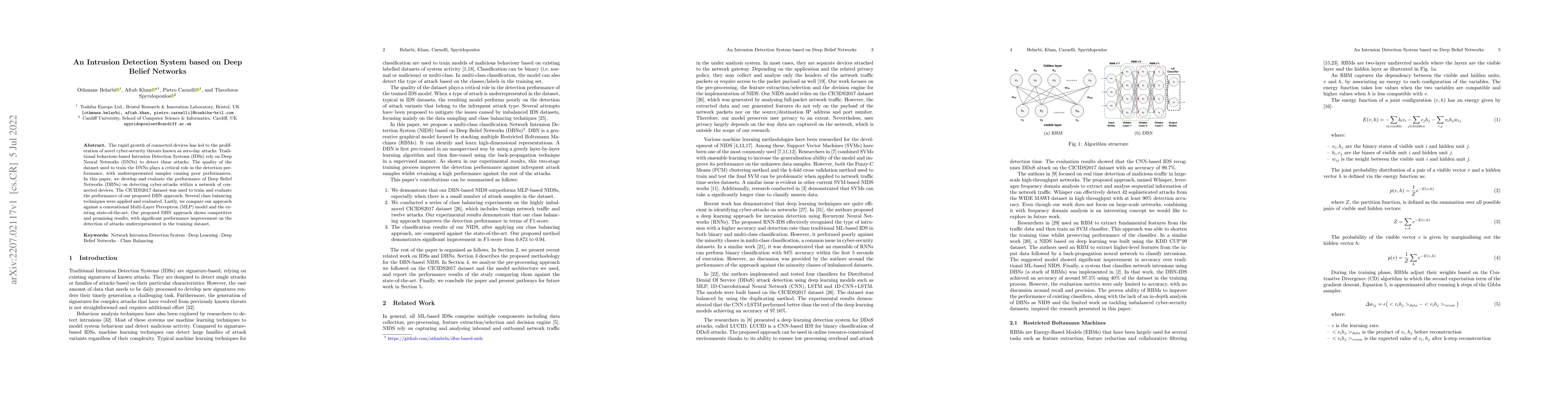 Thumbnail for An Intrusion Detection System based on Deep Belief Networks