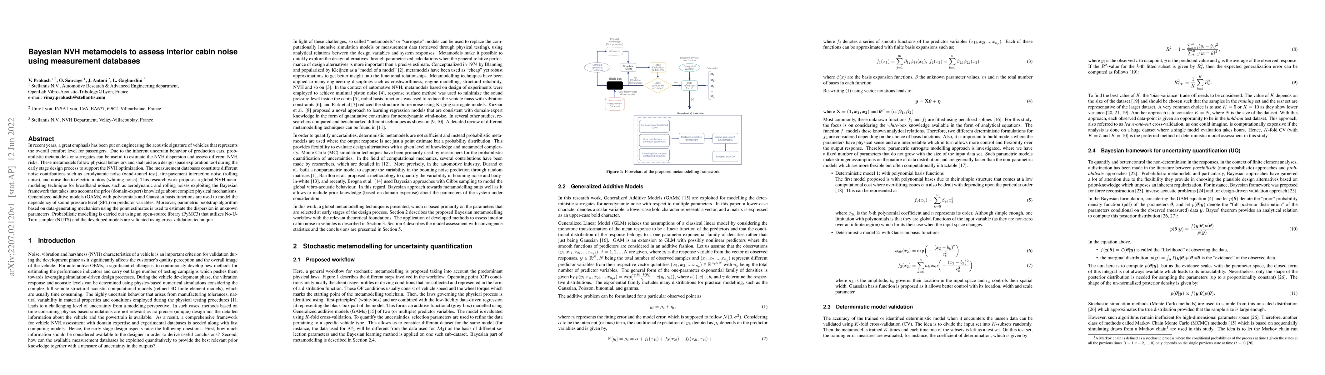 Thumbnail for Bayesian NVH metamodels to assess interior cabin noise using measurement
  databases