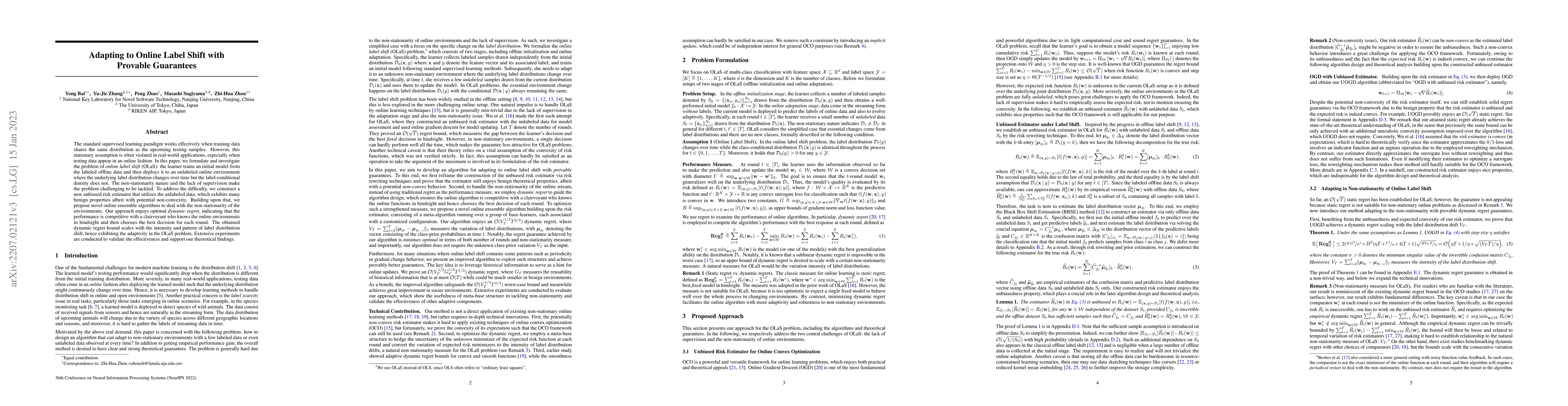 Thumbnail for Adapting to Online Label Shift with Provable Guarantees