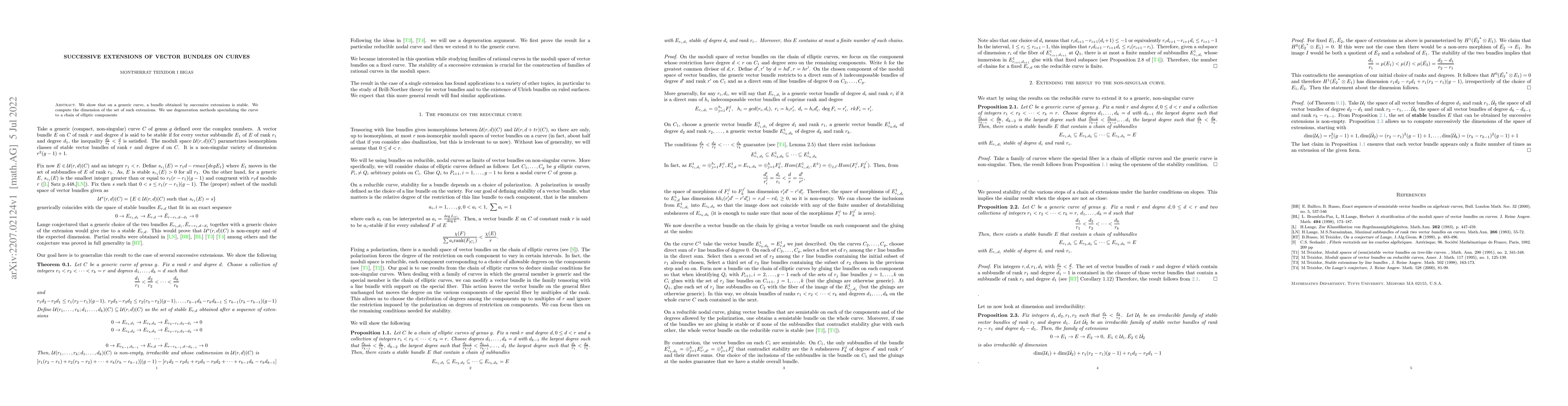 Thumbnail for Successive extensions of vector bundles on curves