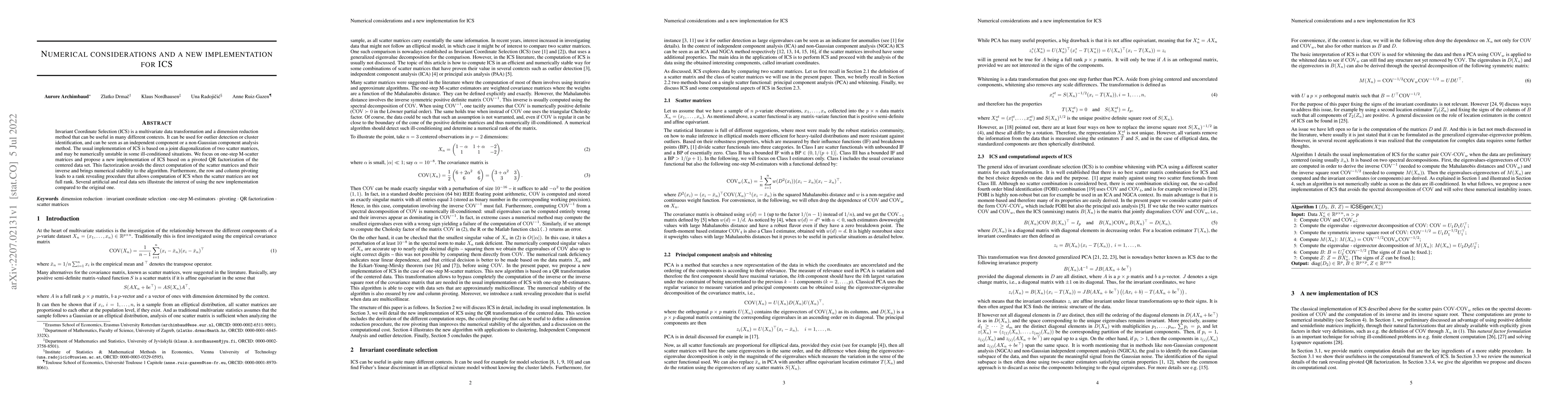 Thumbnail for Numerical considerations and a new implementation for ICS