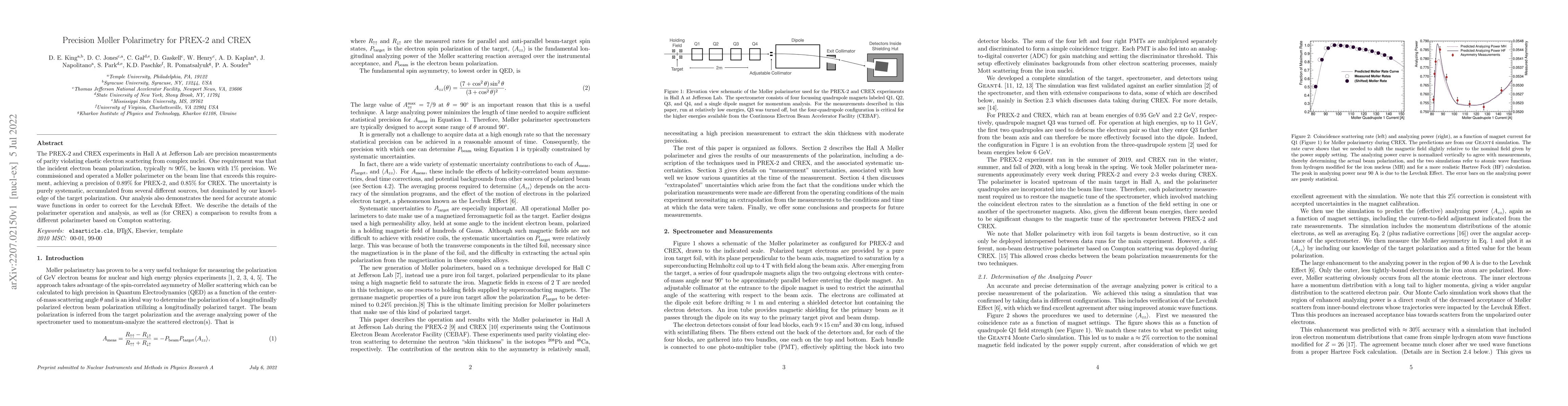 Thumbnail for Precision M\o ller Polarimetry for PREX and CREX