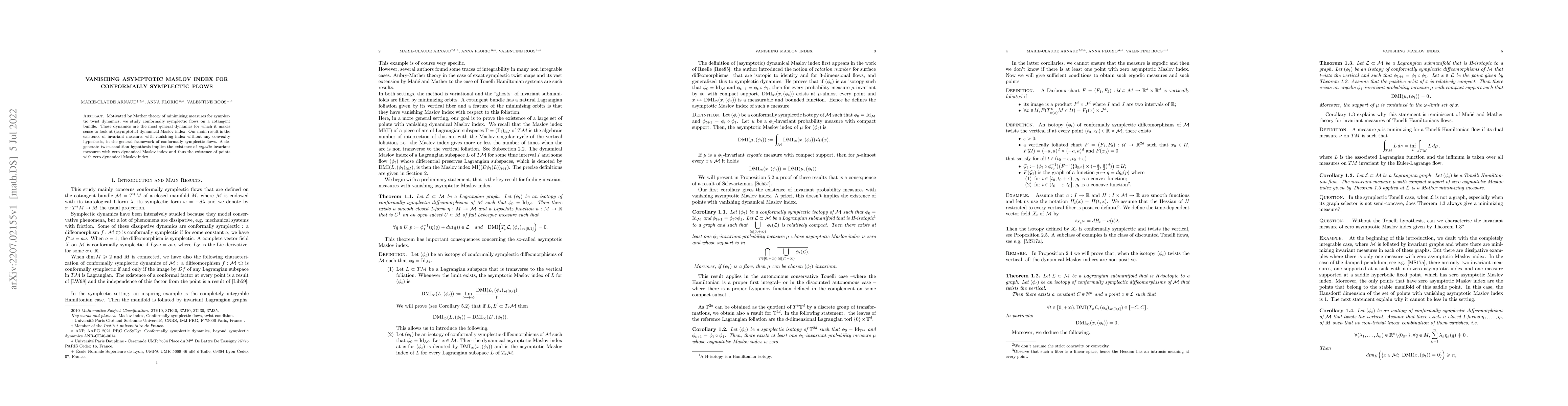 Thumbnail for Vanishing asymptotic Maslov index for conformally symplectic flows