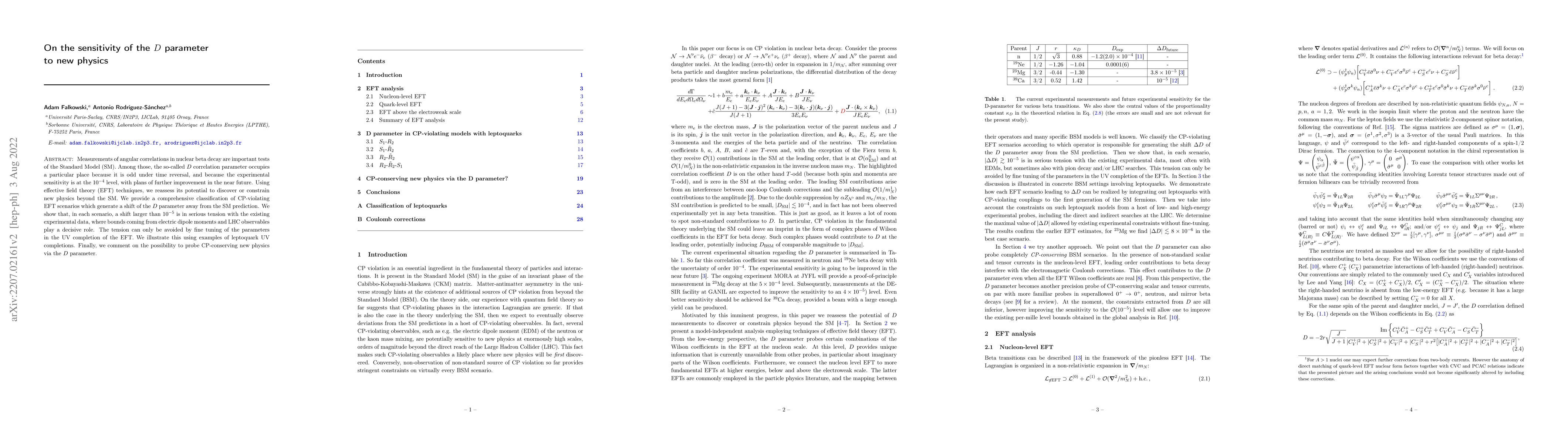 Thumbnail for On the sensitivity of the D parameter to new physics