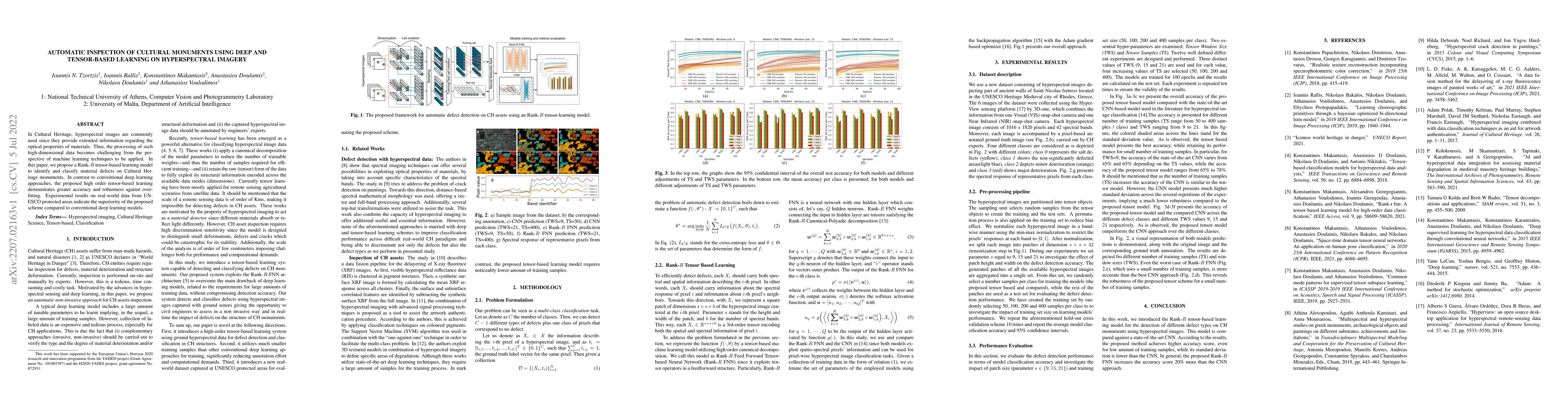 Thumbnail for Automatic inspection of cultural monuments using deep and tensor-based
  learning on hyperspectral imagery