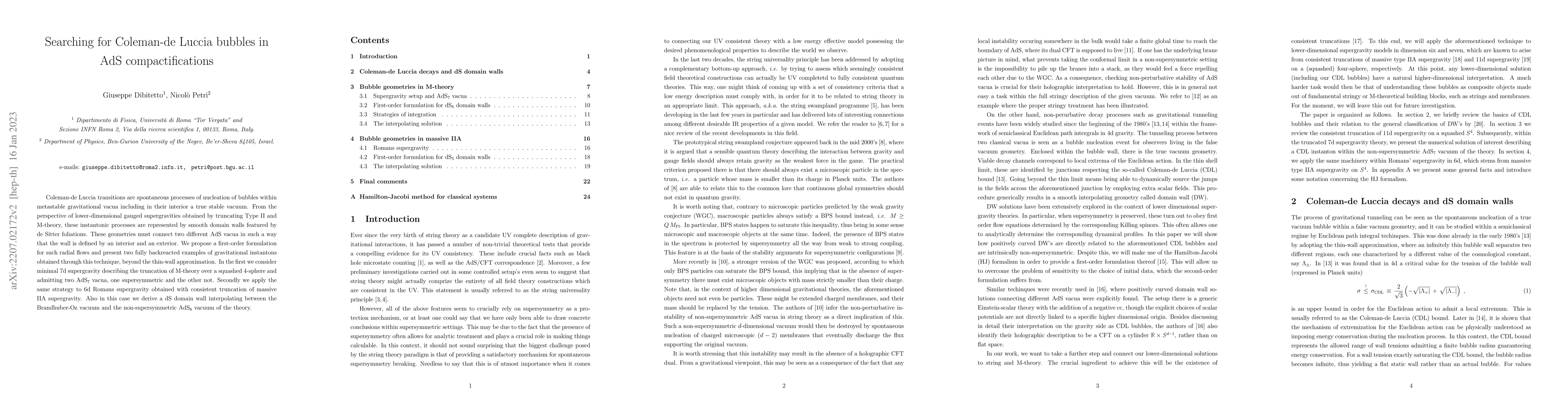 Thumbnail for Searching for Coleman-de Luccia bubbles in AdS compactifications