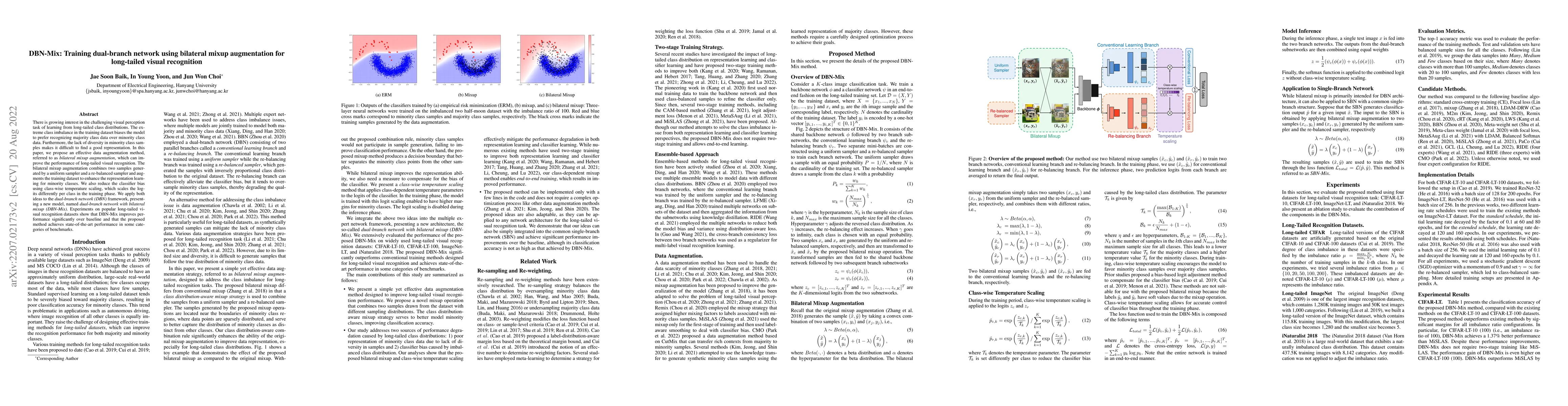Thumbnail for DBN-Mix: Training Dual Branch Network Using Bilateral Mixup Augmentation
  for Long-Tailed Visual Recognition