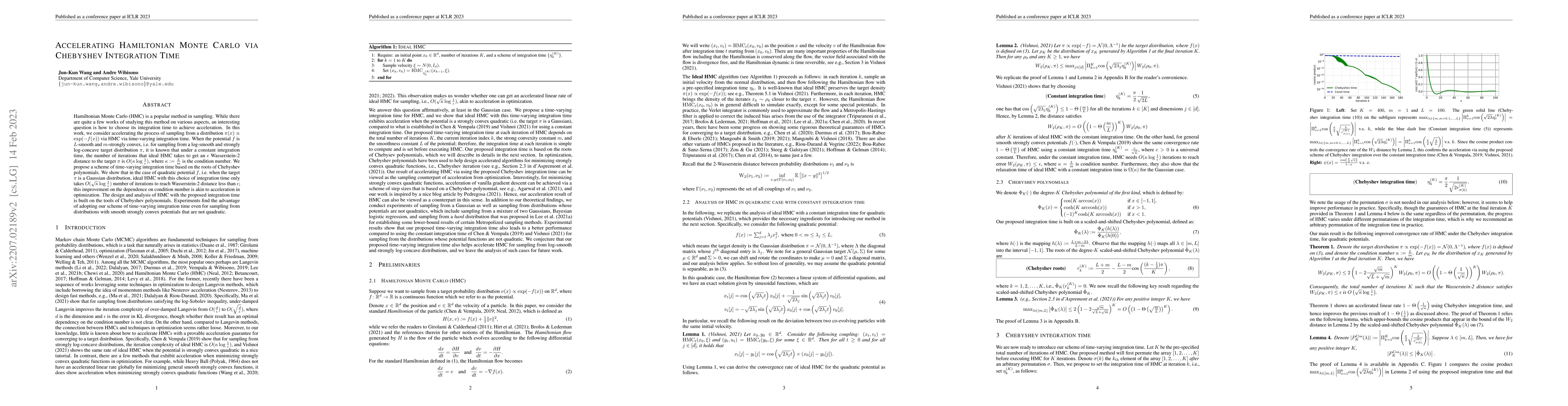 Thumbnail for Accelerating Hamiltonian Monte Carlo via Chebyshev Integration Time