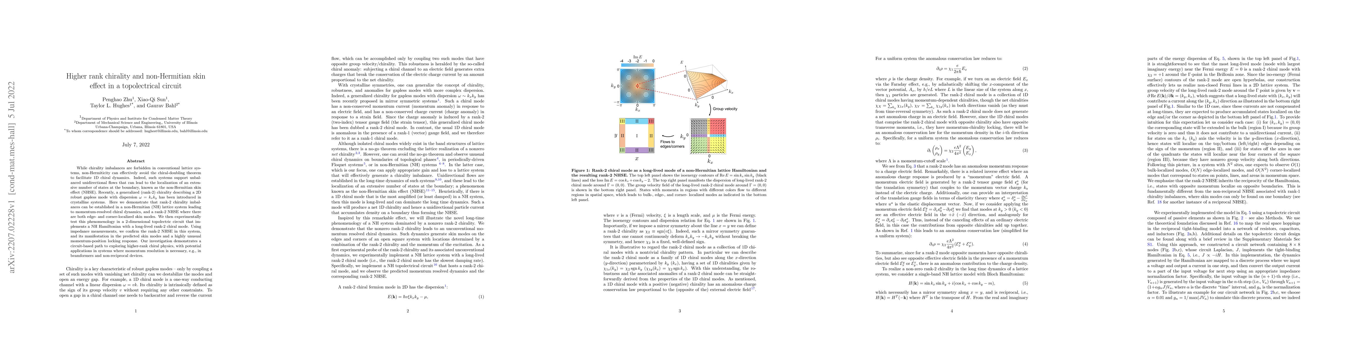 Thumbnail for Higher rank chirality and non-Hermitian skin effect in a topolectrical
  circuit