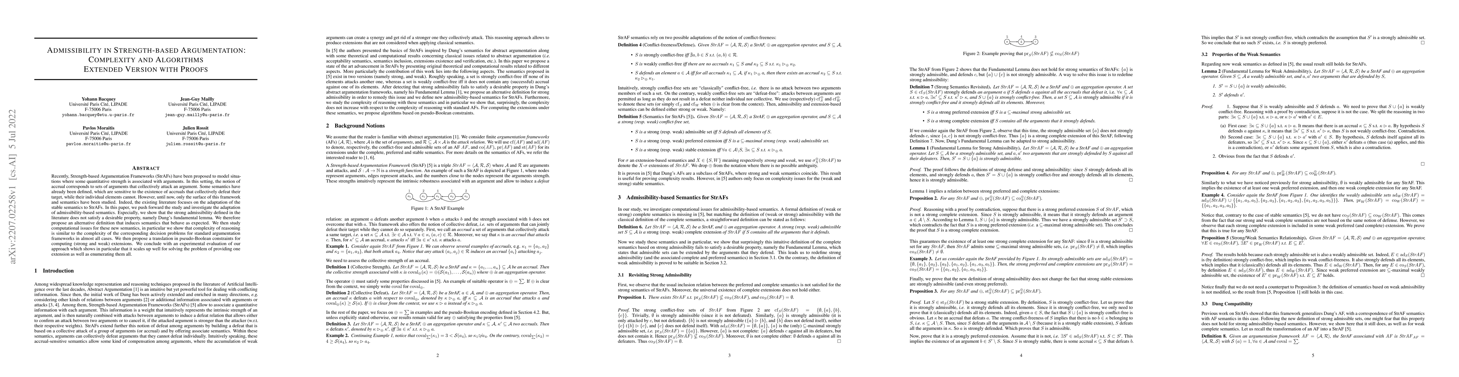 Thumbnail for Admissibility in Strength-based Argumentation: Complexity and Algorithms
  (Extended Version with Proofs)