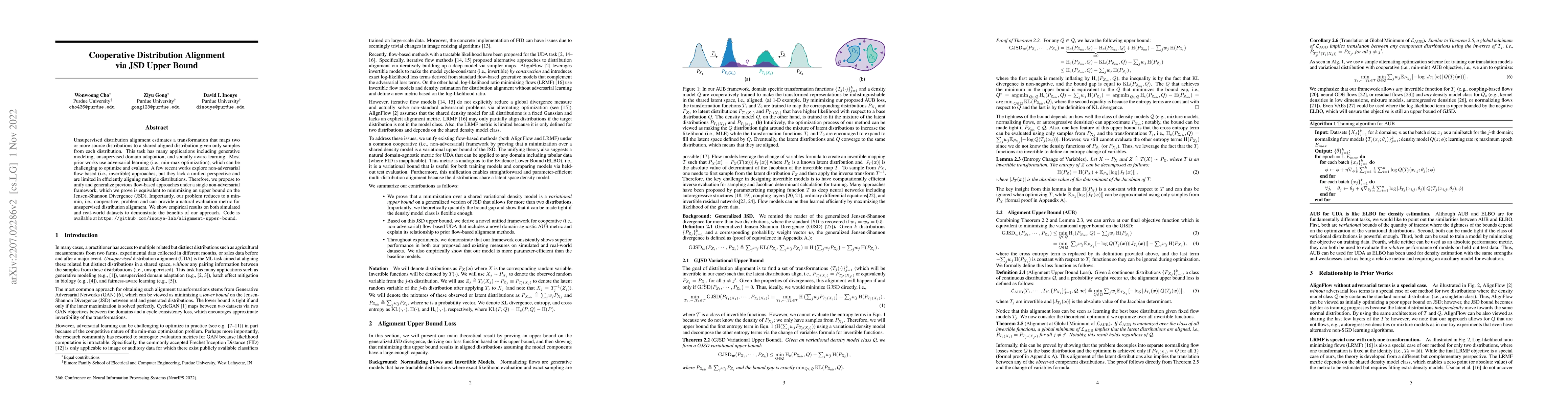 Thumbnail for Cooperative Distribution Alignment via JSD Upper Bound