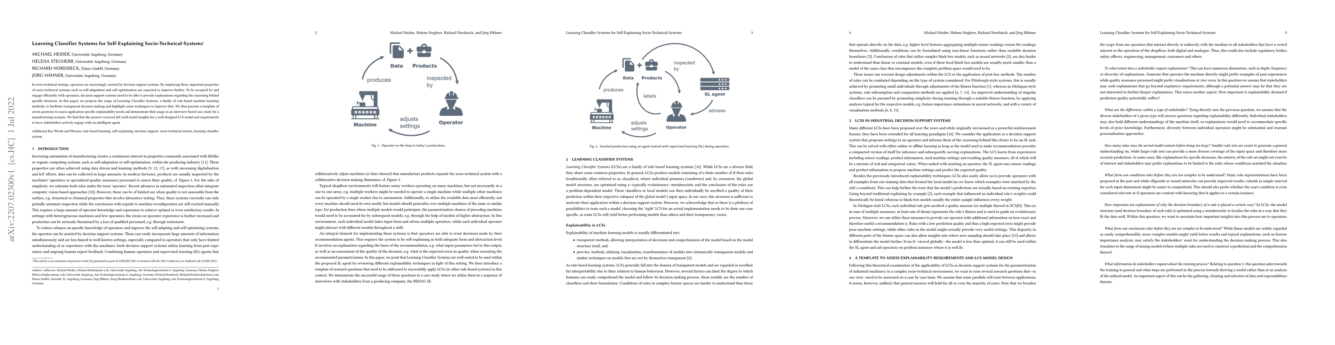 Thumbnail for Learning Classifier Systems for Self-Explaining Socio-Technical-Systems