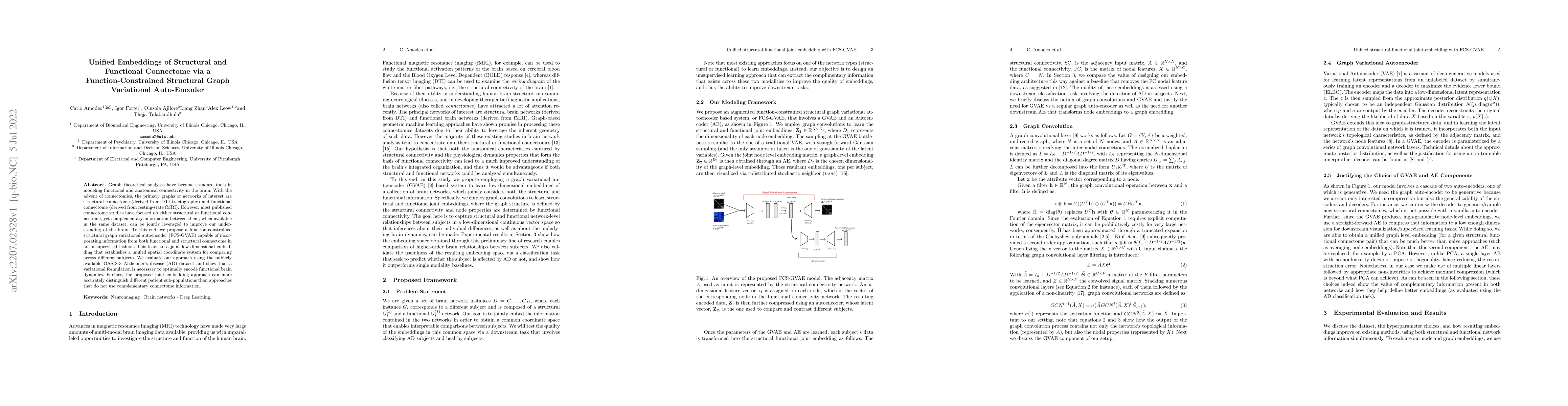 Thumbnail for Unified Embeddings of Structural and Functional Connectome via a
  Function-Constrained Structural Graph Variational Auto-Encoder