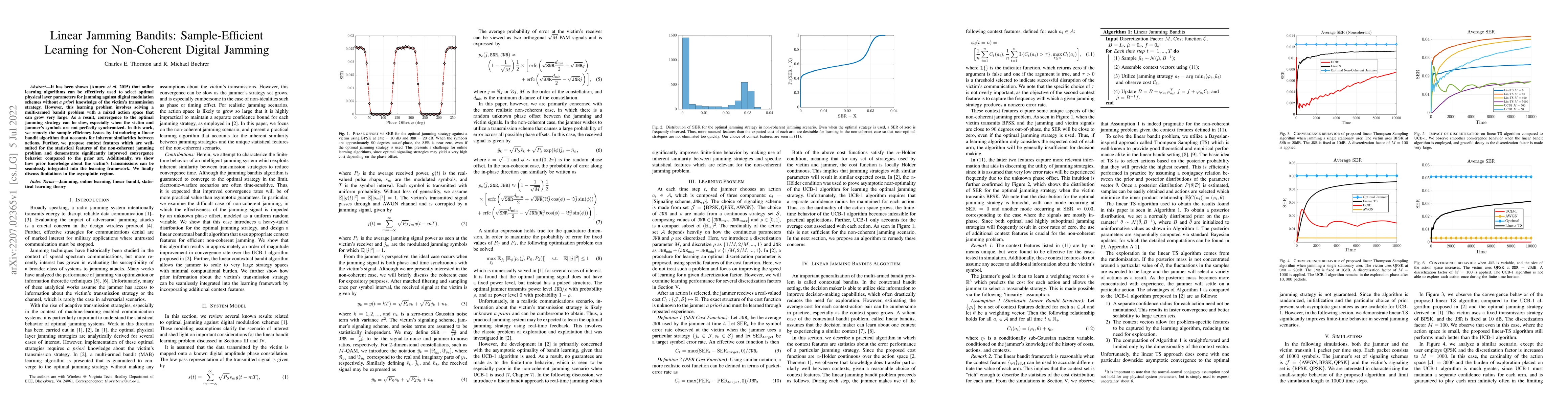 Thumbnail for Linear Jamming Bandits: Sample-Efficient Learning for Non-Coherent
  Digital Jamming