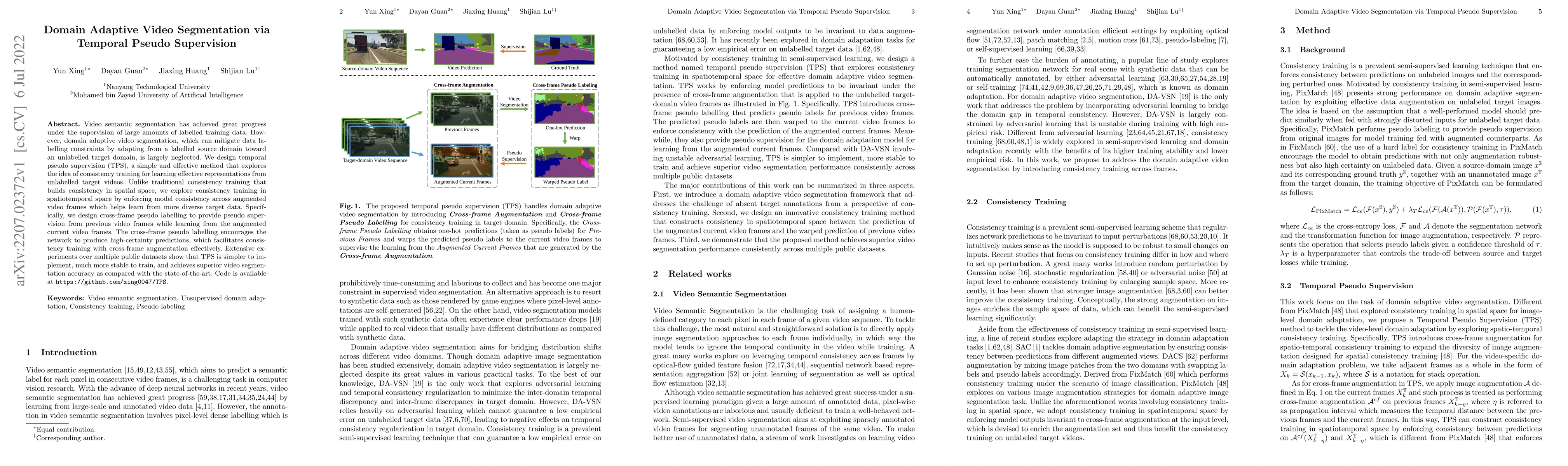 Thumbnail for Domain Adaptive Video Segmentation via Temporal Pseudo Supervision