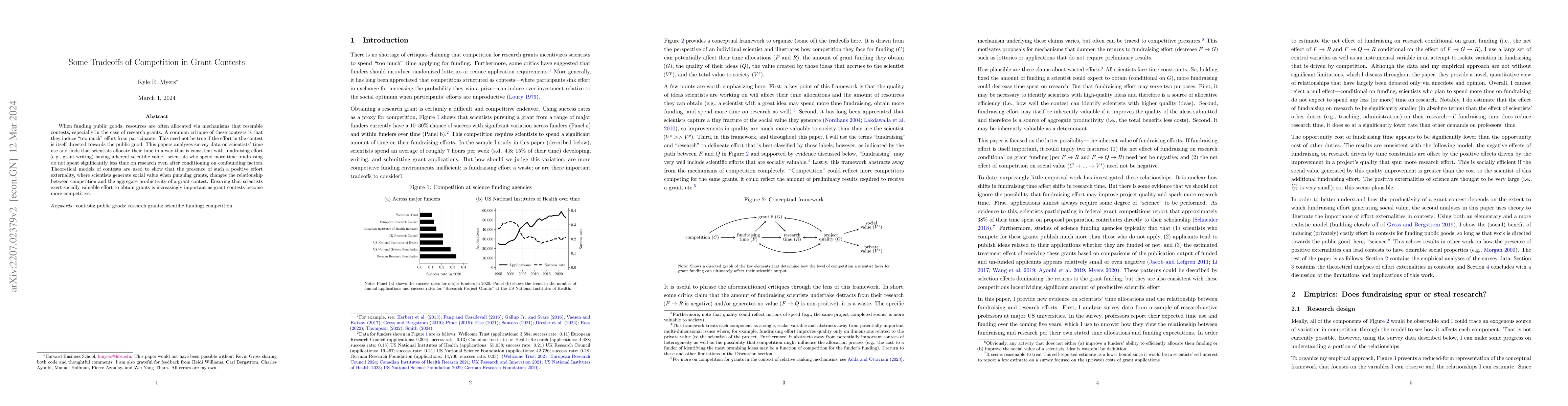 Thumbnail for Some Tradeoffs of Competition in Grant Contests