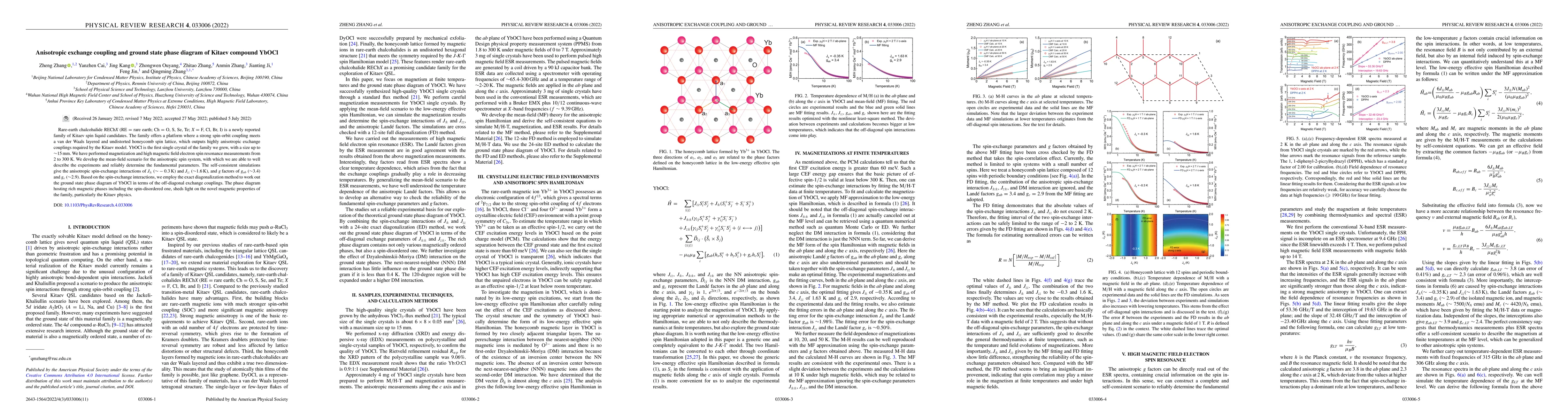 Thumbnail for Anisotropic exchange coupling and ground state phase diagram of Kitaev
  compound YbOCl