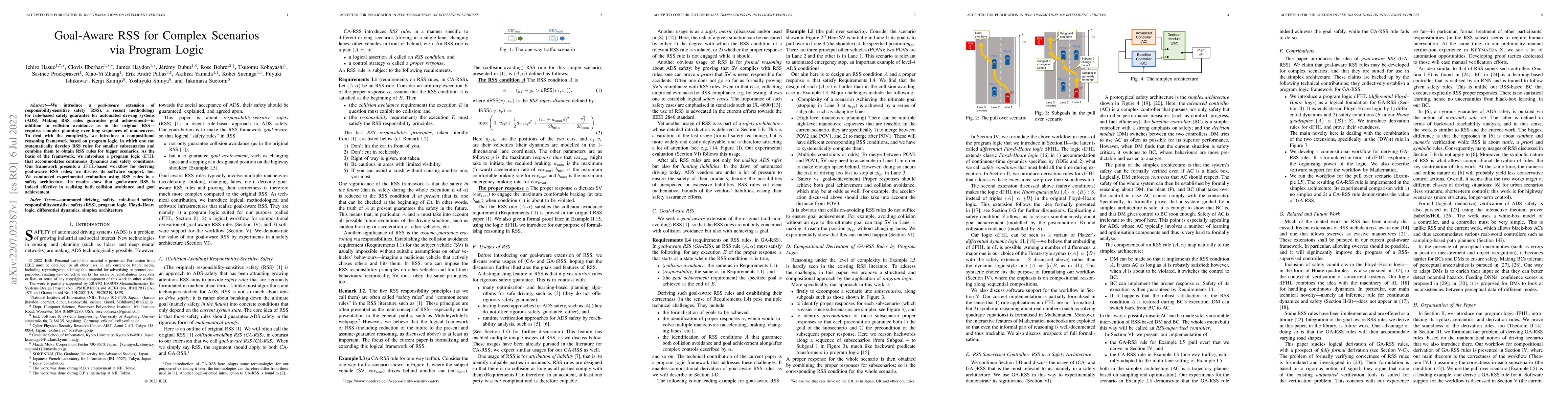 Thumbnail for Goal-Aware RSS for Complex Scenarios via Program Logic