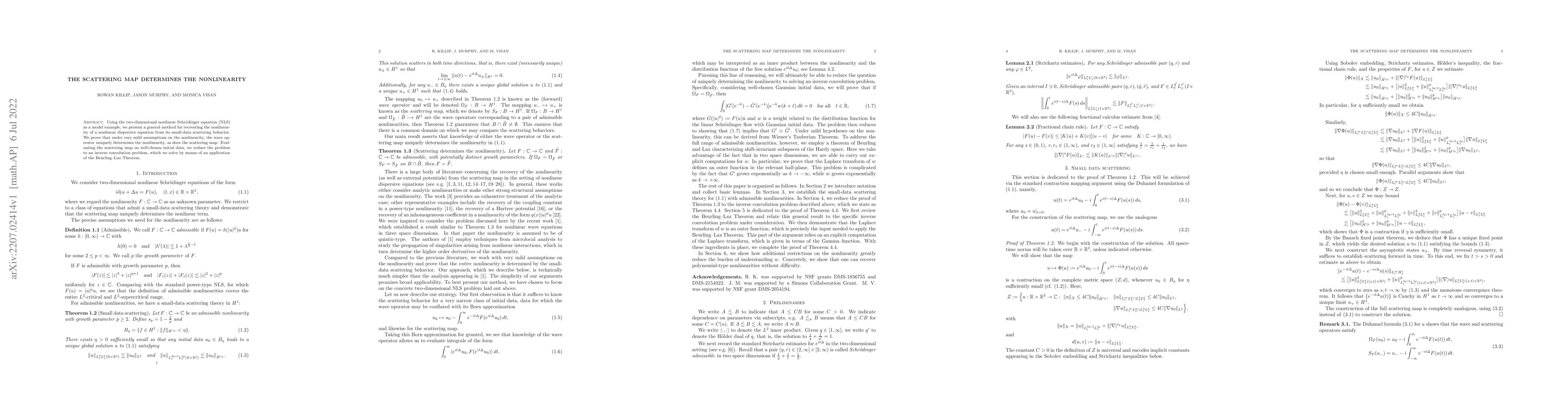 Thumbnail for The scattering map determines the nonlinearity