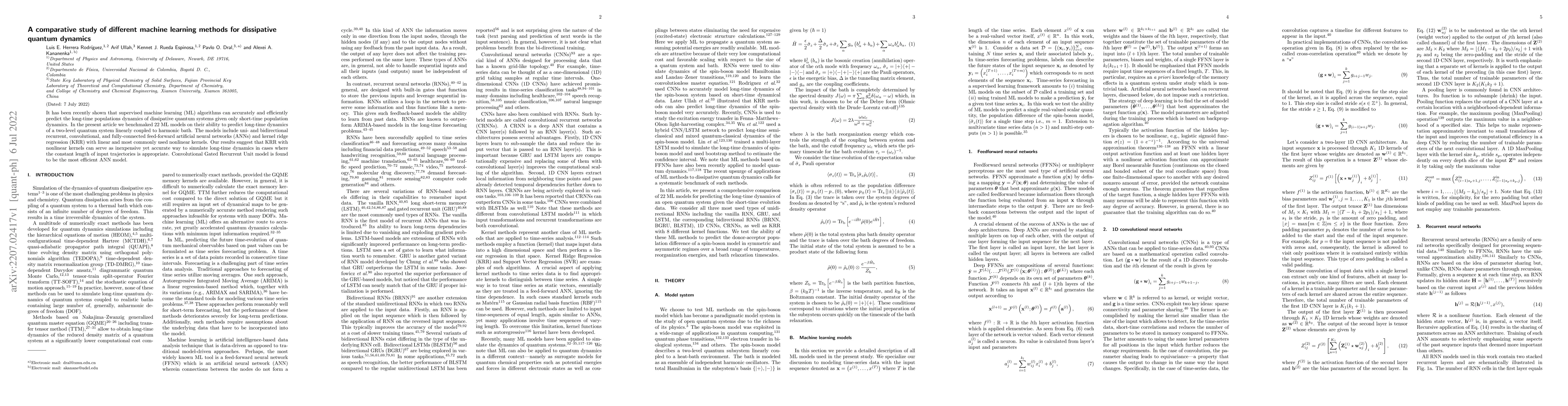 Thumbnail for A comparative study of different machine learning methods for
  dissipative quantum dynamics