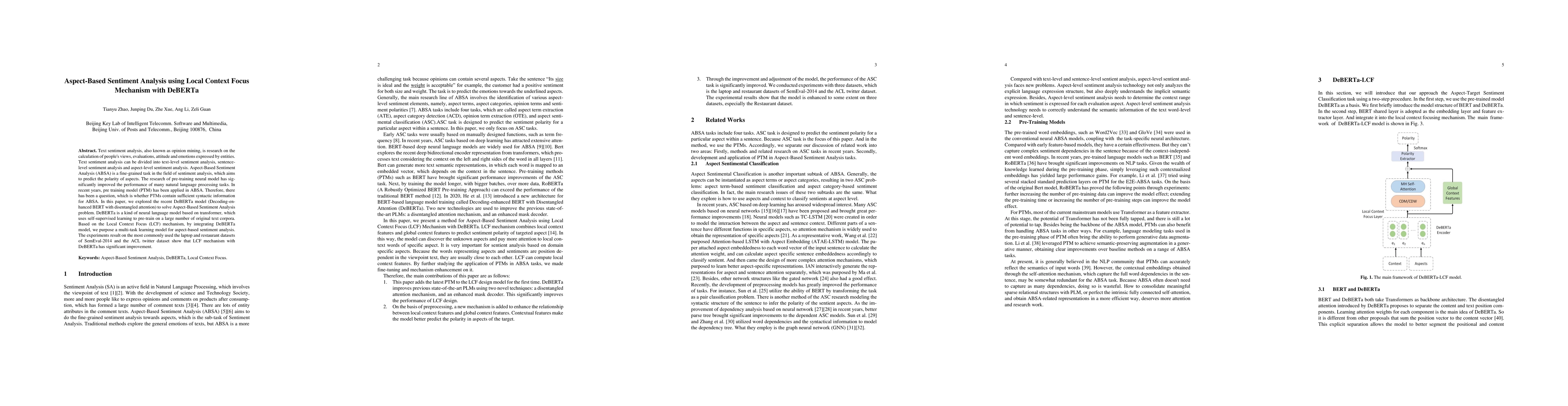 Thumbnail for Aspect-Based Sentiment Analysis using Local Context Focus Mechanism with
  DeBERTa