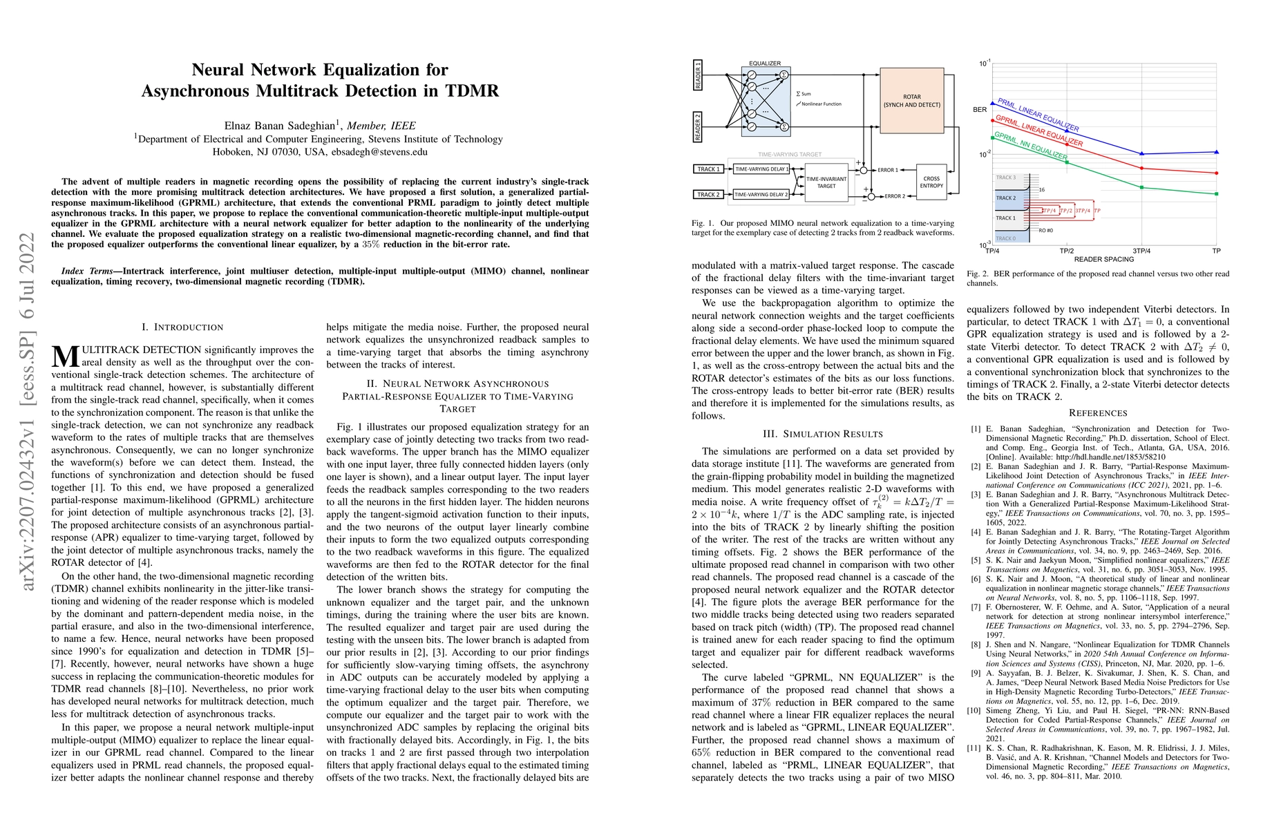 Thumbnail for Neural Network Equalization for Asynchronous Multitrack Detection in
  TDMR