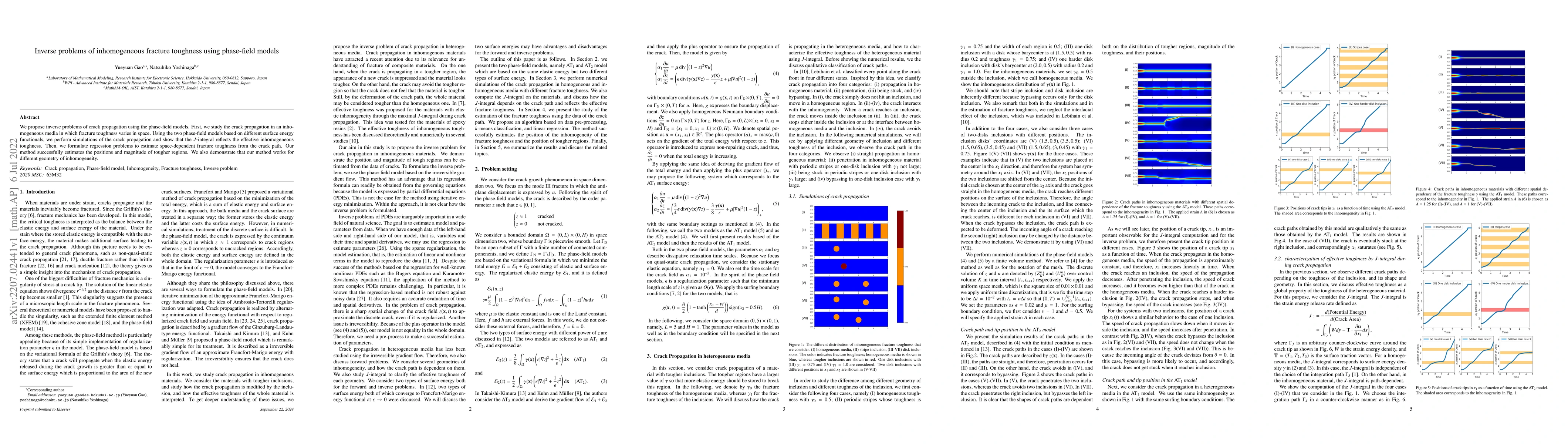 Thumbnail for Inverse problems of inhomogeneous fracture toughness using phase-field
  models