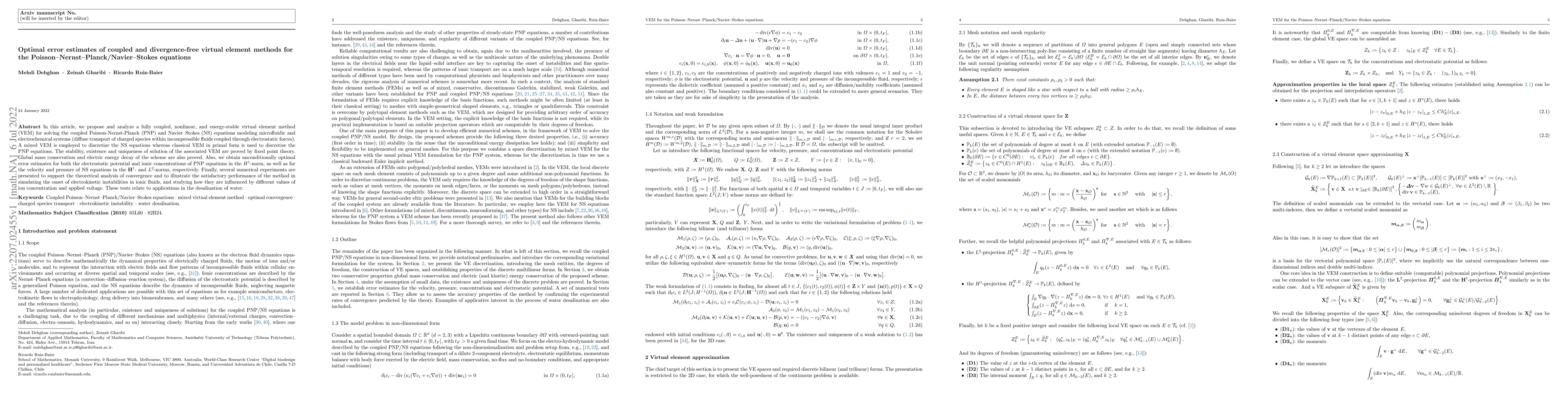 Thumbnail for Optimal error estimates of coupled and divergence-free virtual element
  methods for the Poisson--Nernst--Planck/Navier--Stokes equations
