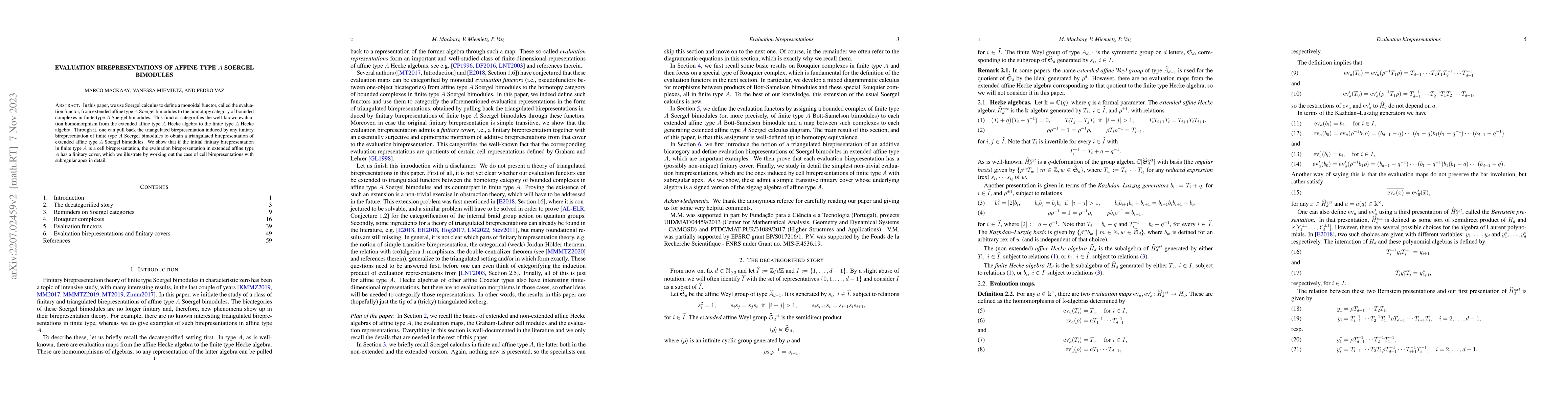 Thumbnail for Evaluation birepresentations of affine type A Soergel bimodules