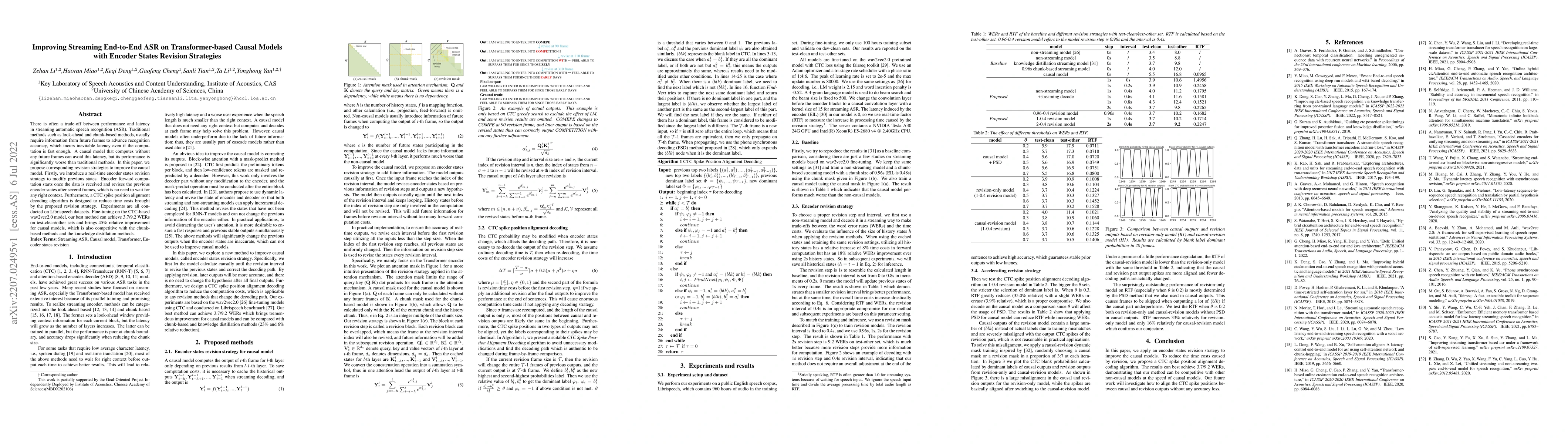 Thumbnail for Improving Streaming End-to-End ASR on Transformer-based Causal Models
  with Encoder States Revision Strategies