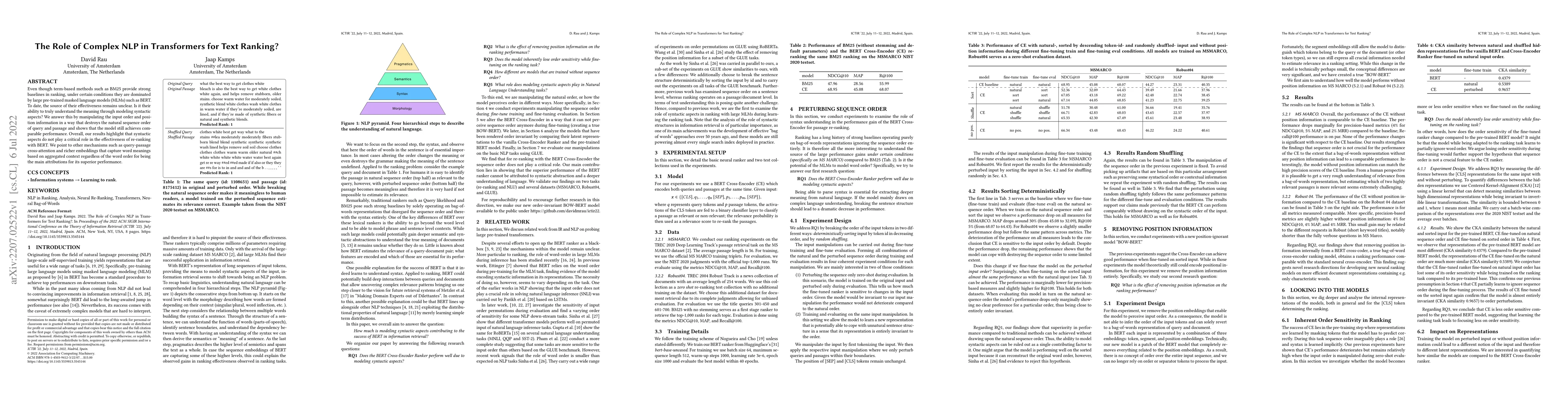 Thumbnail for The Role of Complex NLP in Transformers for Text Ranking?