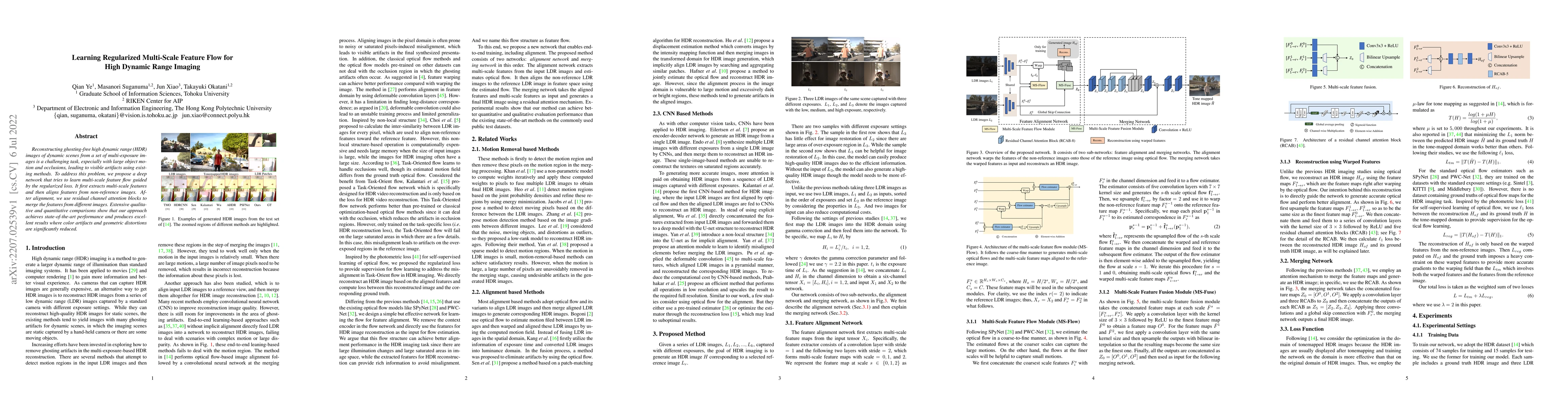 Thumbnail for Learning Regularized Multi-Scale Feature Flow for High Dynamic Range
  Imaging