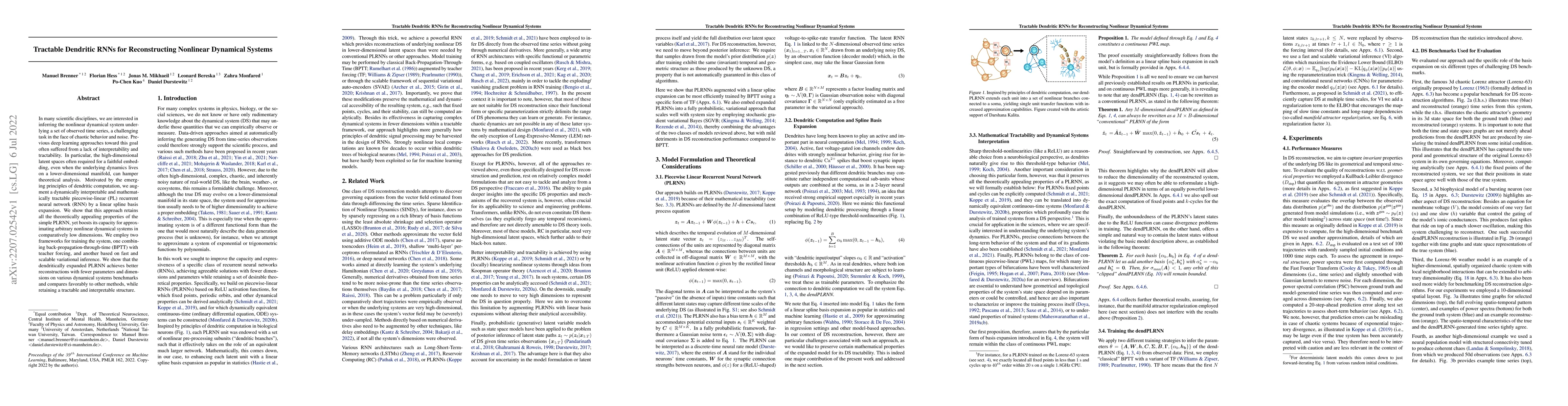 Thumbnail for Tractable Dendritic RNNs for Reconstructing Nonlinear Dynamical Systems