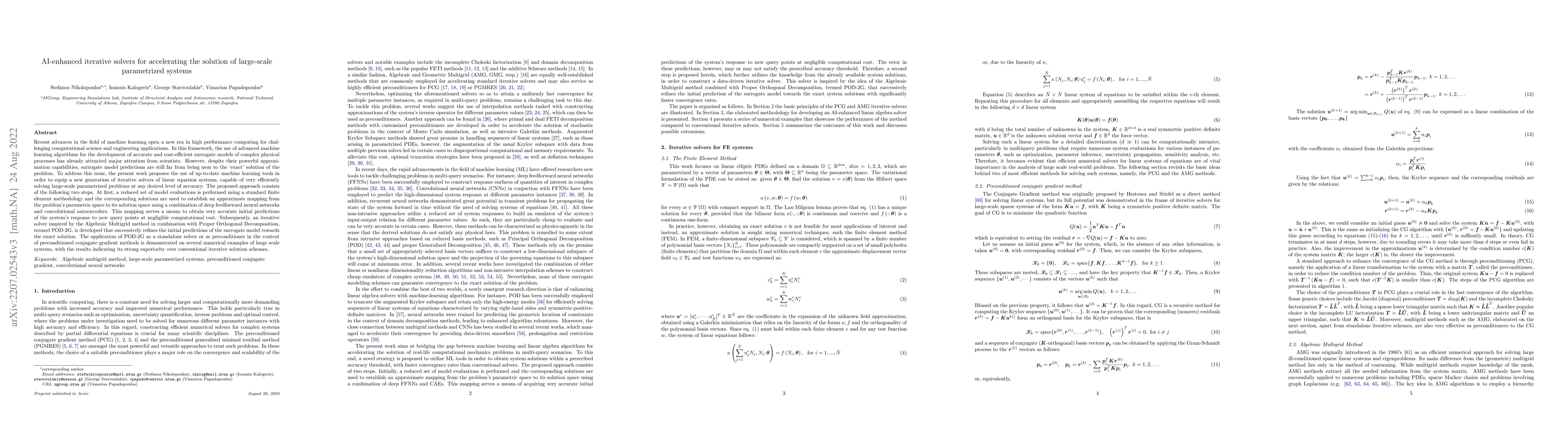 Thumbnail for AI-enhanced iterative solvers for accelerating the solution of large
  scale parametrized systems