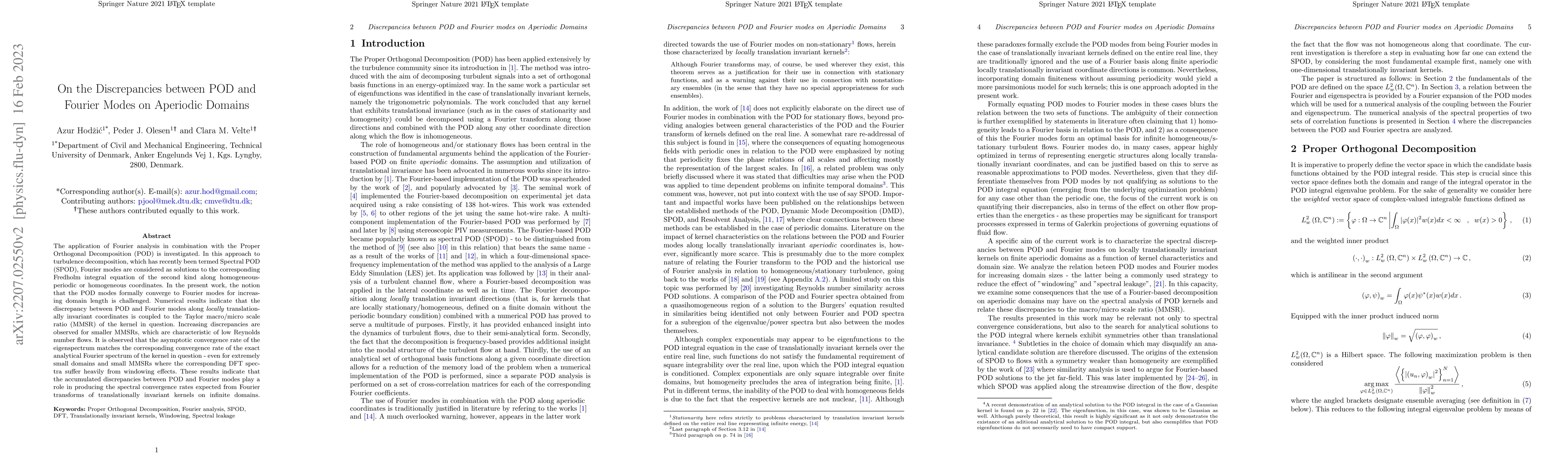 Thumbnail for On the Discrepancies between POD and Fourier Modes on Aperiodic Domains