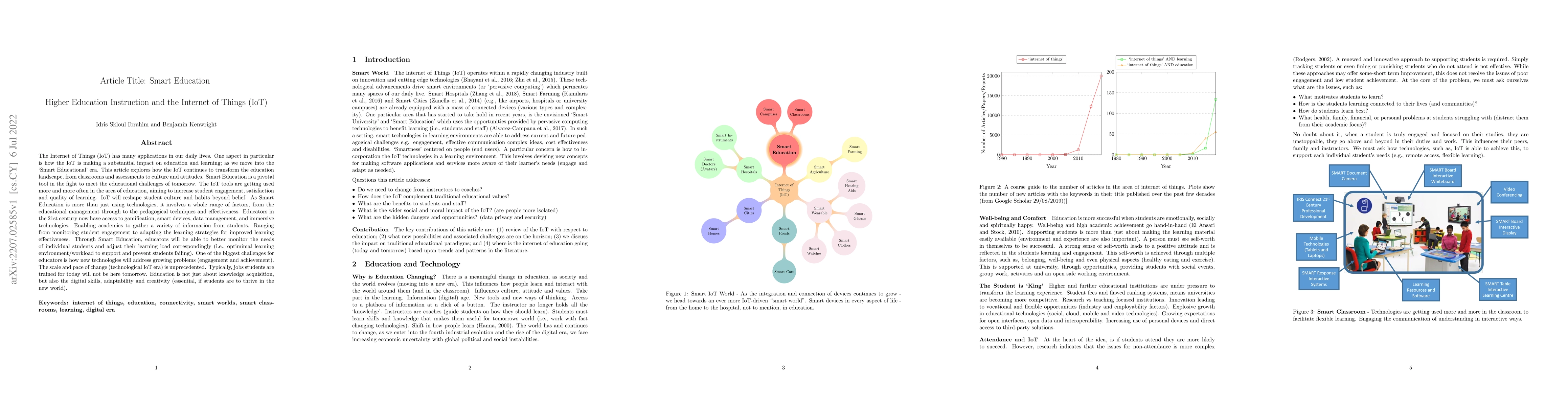 Thumbnail for Smart Education: Higher Education Instruction and the Internet of Things
  (IoT)
