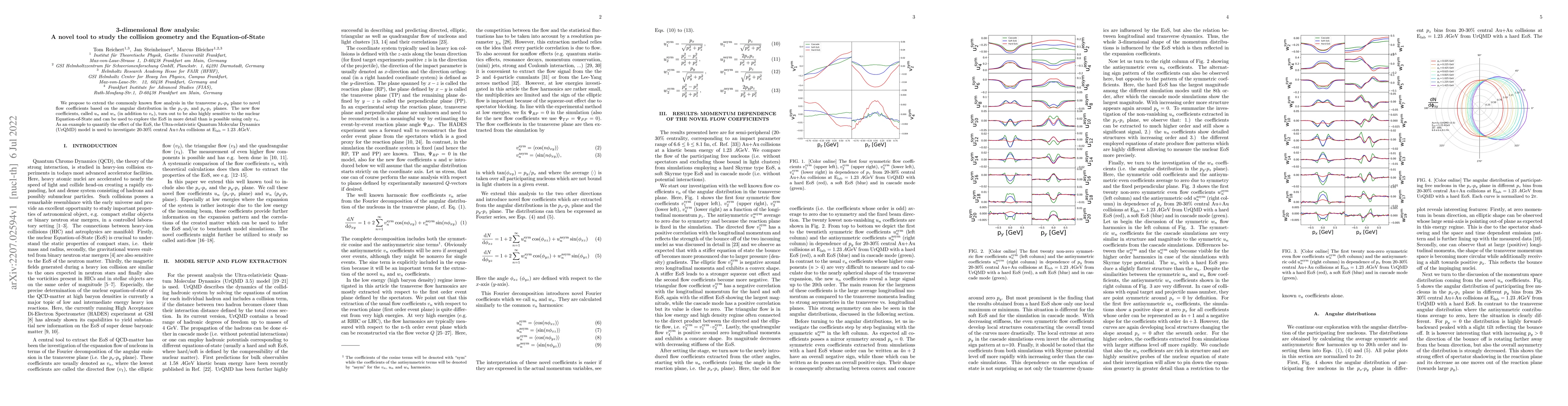 Thumbnail for 3-dimensional flow analysis: A novel tool to study the collision
  geometry and the Equation-of-State