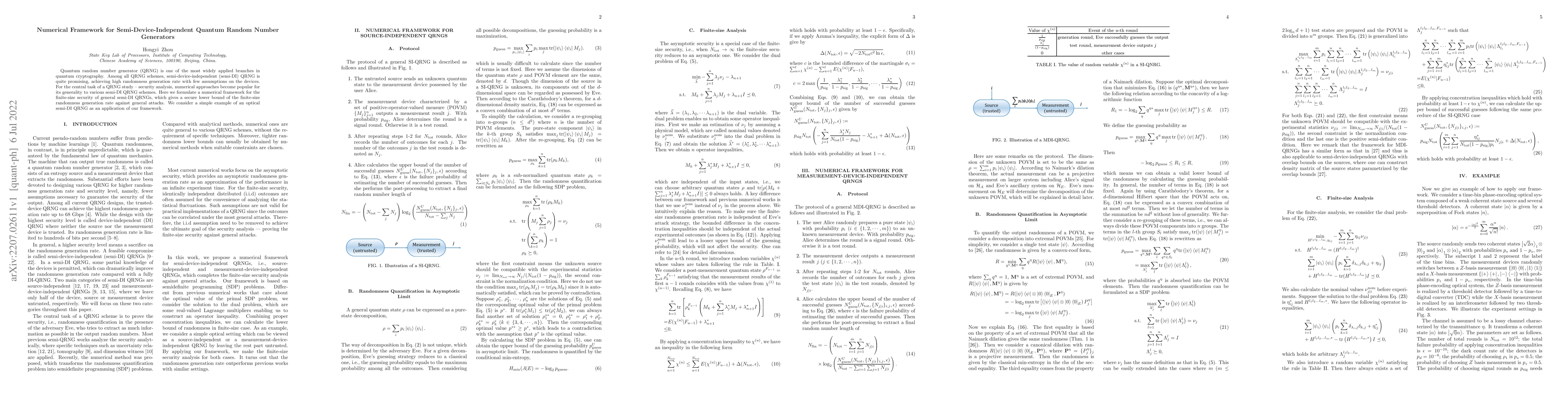 Thumbnail for Numerical Framework for Semi-Device-Independent Quantum Random Number
  Generators