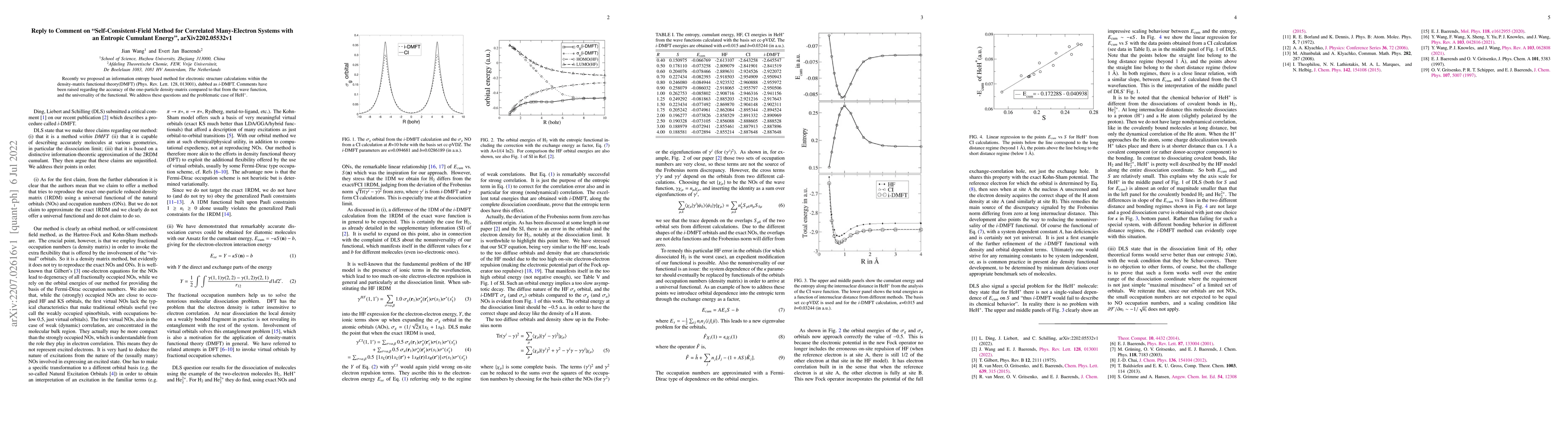Thumbnail for Reply to Comment on "Self-Consistent-Field Method for Correlated
  Many-Electron Systems with an Entropic Cumulant Energy", arXiv2202.05532v1