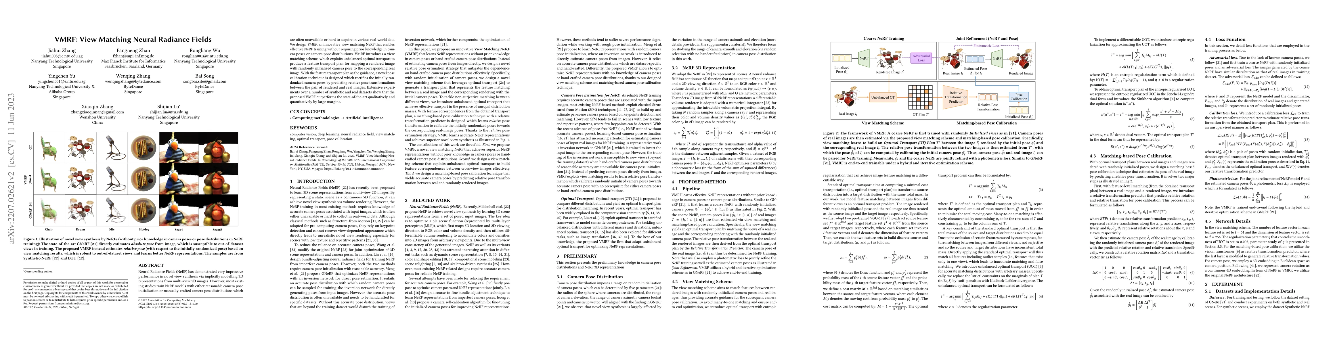 Thumbnail for VMRF: View Matching Neural Radiance Fields