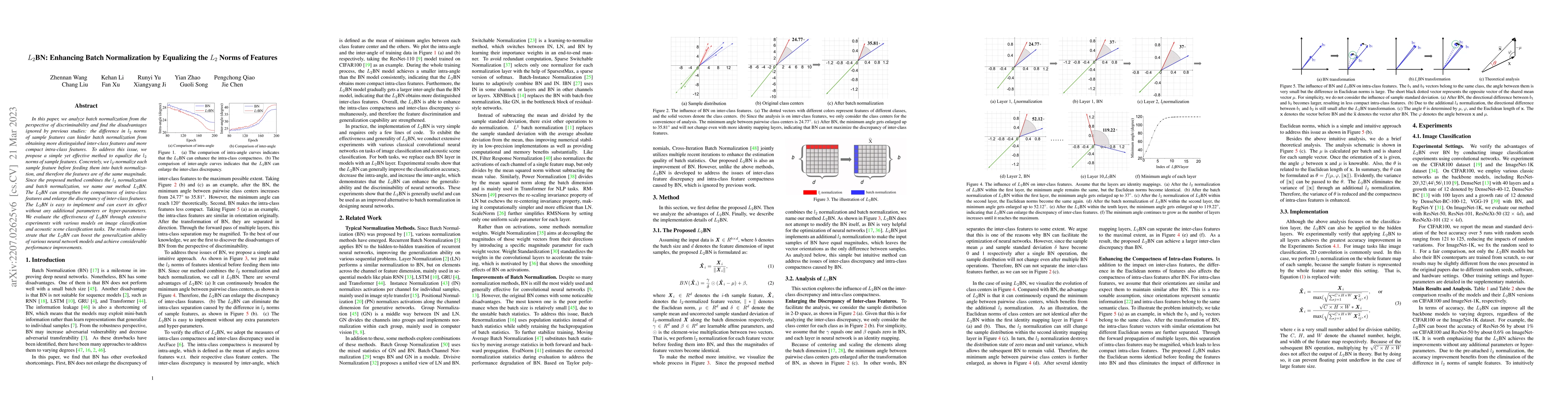 Thumbnail for $L_2$BN: Enhancing Batch Normalization by Equalizing the $L_2$ Norms of
  Features