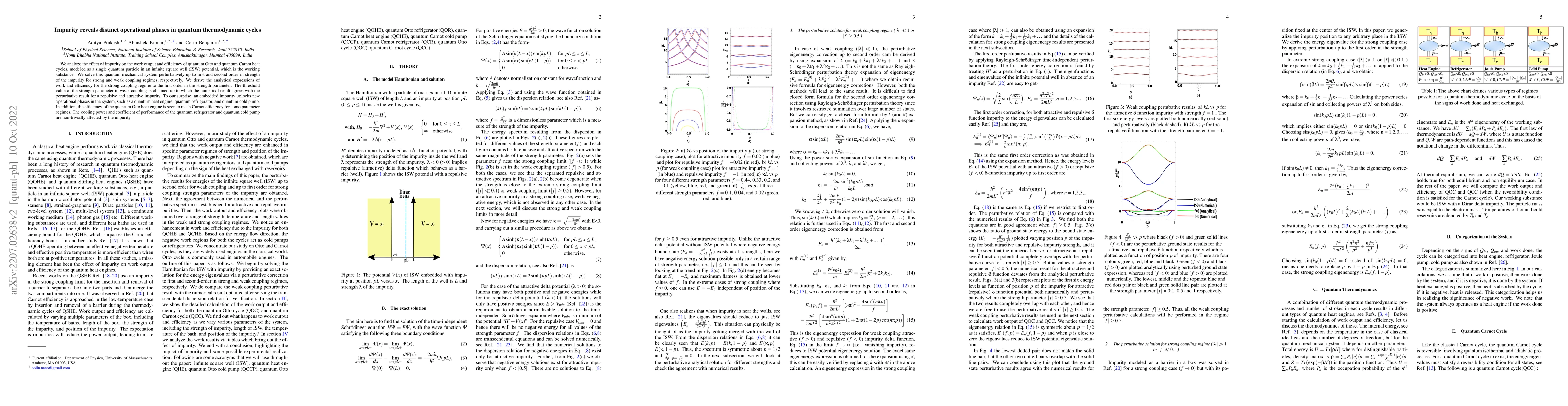 Thumbnail for Impurity reveals distinct operational phases in quantum thermodynamic
  cycles