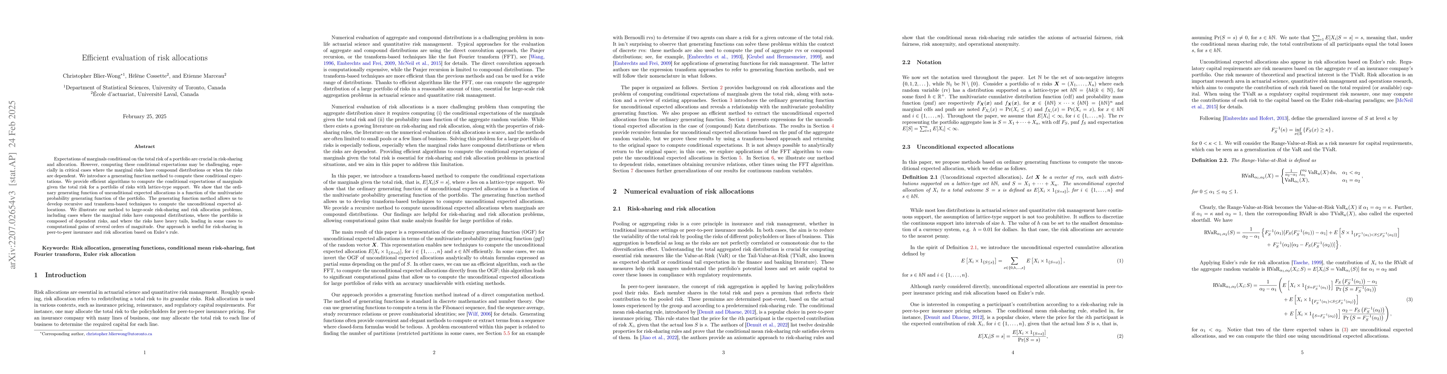 Thumbnail for Generating function method for the efficient computation of expected
  allocations