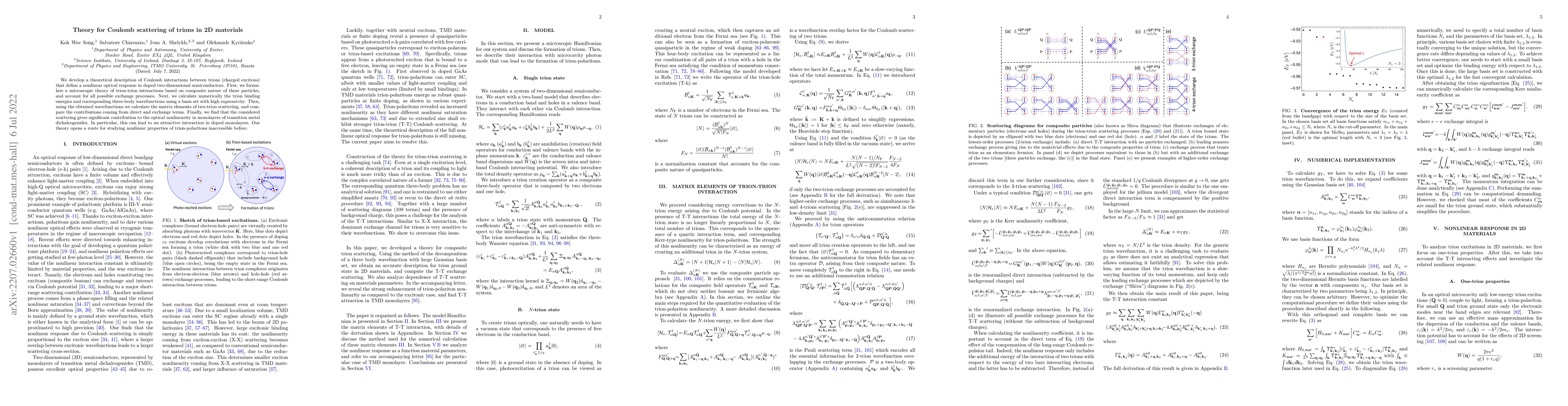 Thumbnail for Theory for Coulomb scattering of trions in 2D materials