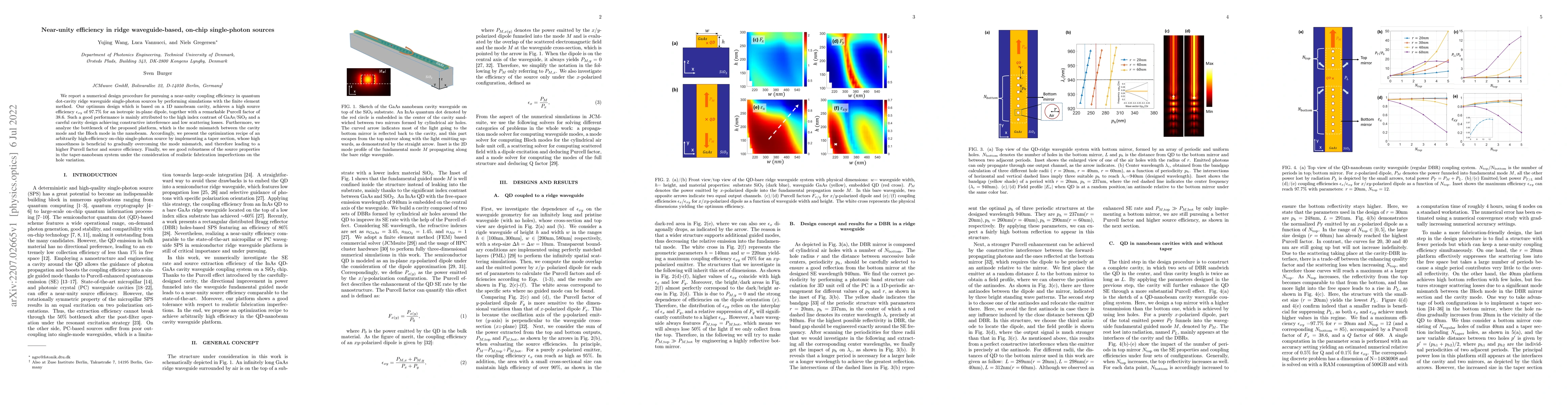 Thumbnail for Near-unity efficiency in ridge waveguide-based, on-chip single-photon
  sources