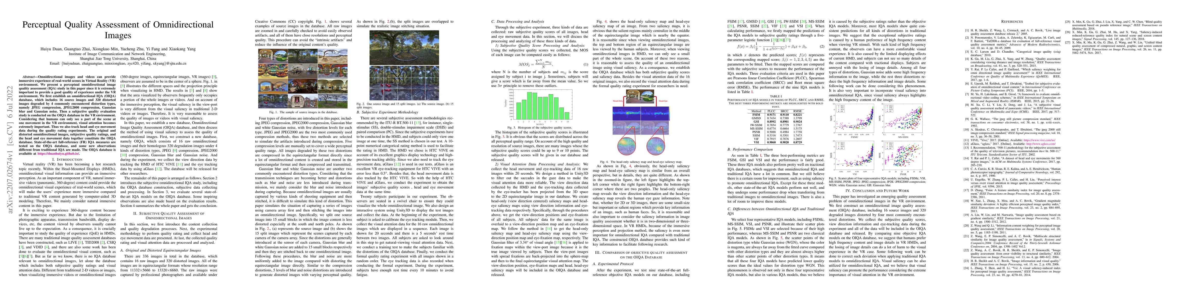 Thumbnail for Perceptual Quality Assessment of Omnidirectional Images